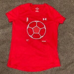 Under Armour Red Soccer Tee